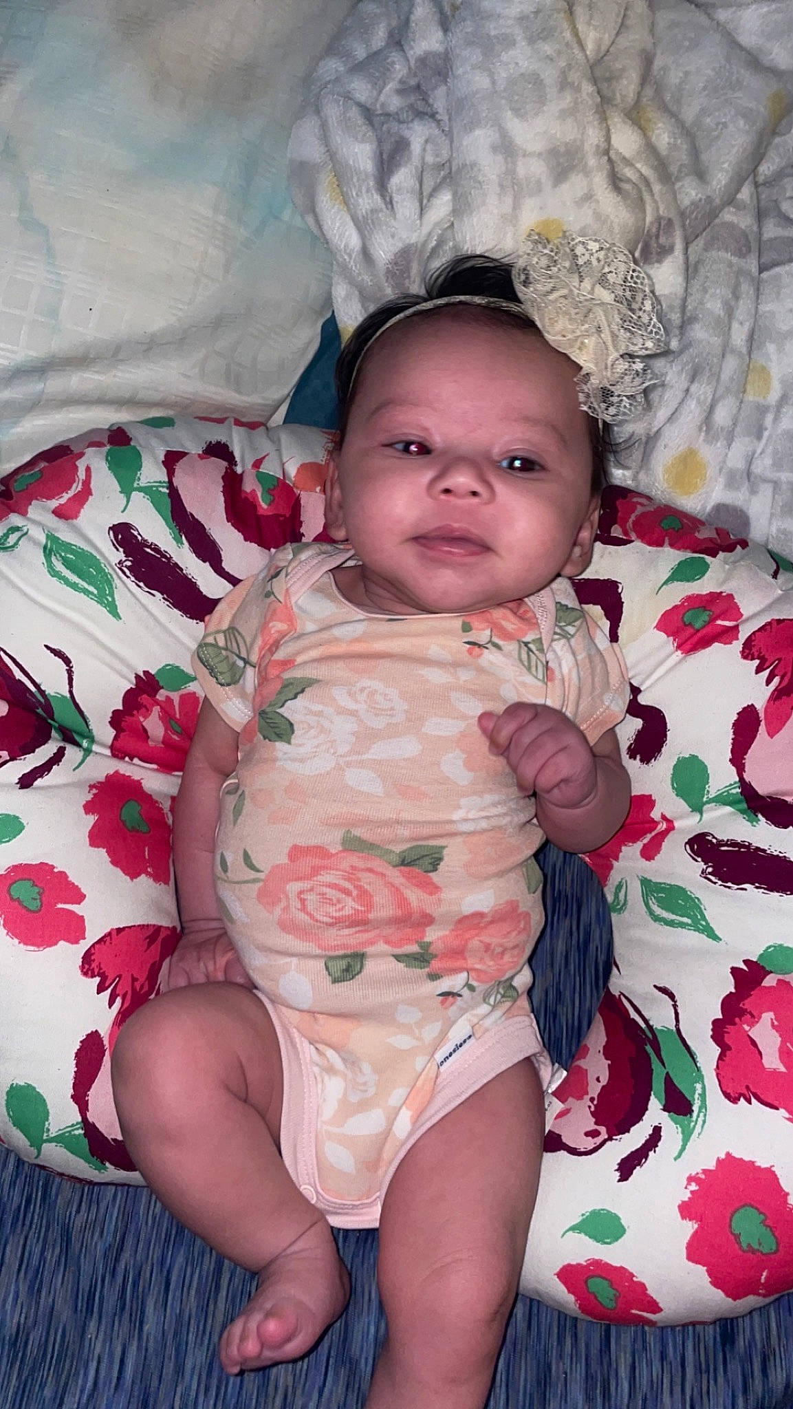 Arabella joined the competition — help win amazing prizes! baby, baby_toddler_clothing, cheek, chest, child, comfort, eye, face, finger, head, knee, mouth, person, pink, skin, stomach, textile, thigh, thumb, toddler