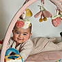 Malya a rejoint le concours — aidez-le/la à gagner de superbes lots ! baby, infant, play_mat, plush_toys, bird_toy, mushroom_toy, flower_toy, strawberry_toy, soft_toys, child, smiling, indoors, cute, colorful_toys, crawling, happy, play_gym, baby_clothes, floor_play, early_childhood