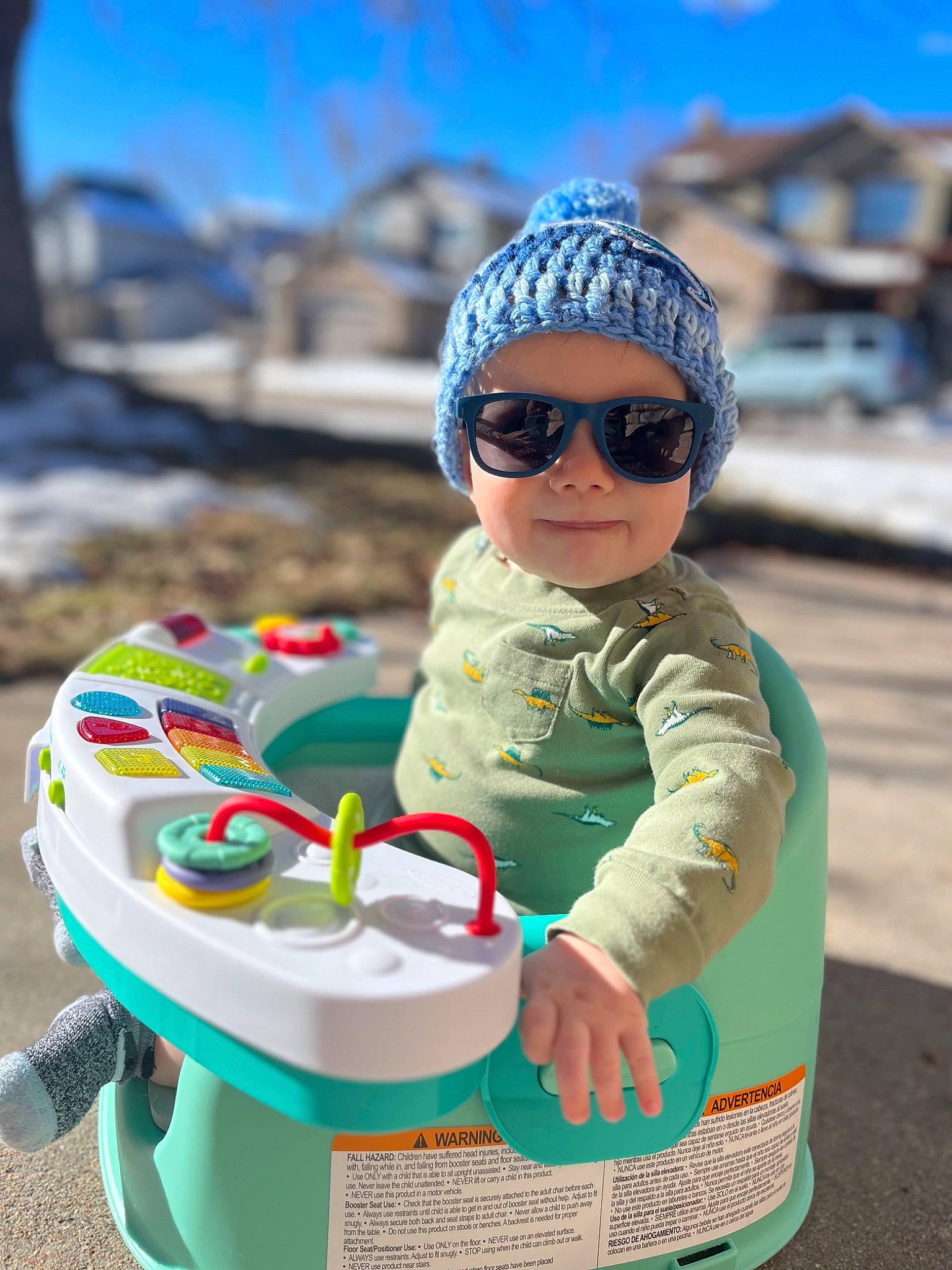 Owen is registered to the contest to win money with this photo: blue, child, electric_blue, eyewear, fun, goggles, happy, headwear, joy, leisure, person, personal_protective_equipment, recreation, sky, smile, snapshot, sunglasses, toddler, toy, travel