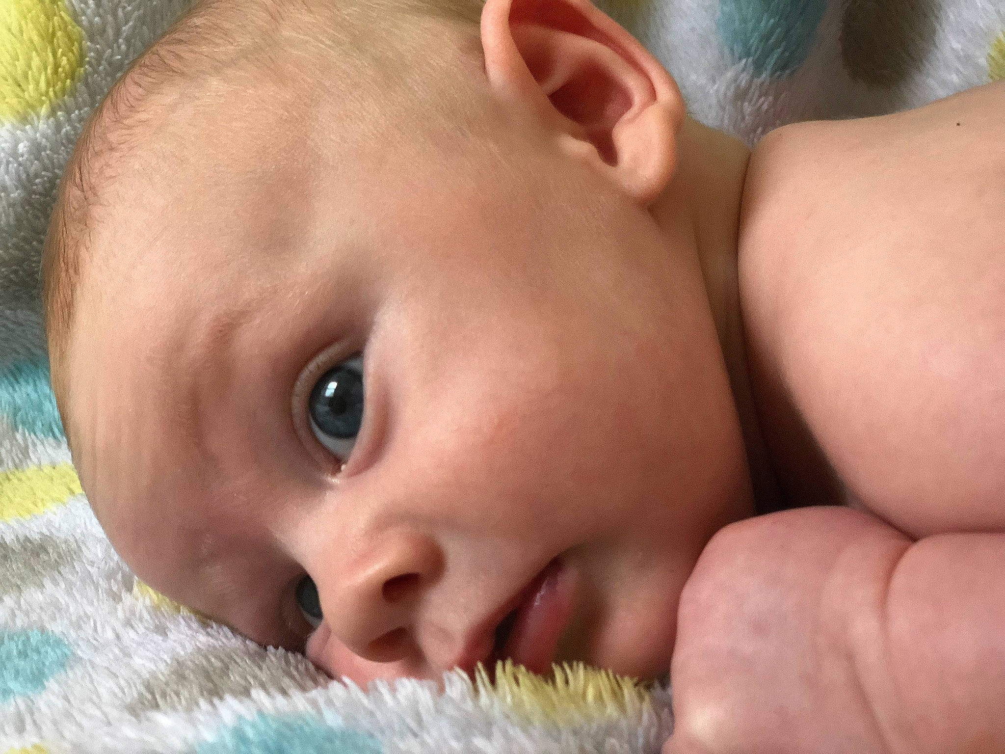 Kristopher is registered to the contest to win money with this photo: cheek, child, close_up, ear, eye, face, finger, forehead, hand, head, infant, lip, mouth, nail, nose, person, skin, toddler