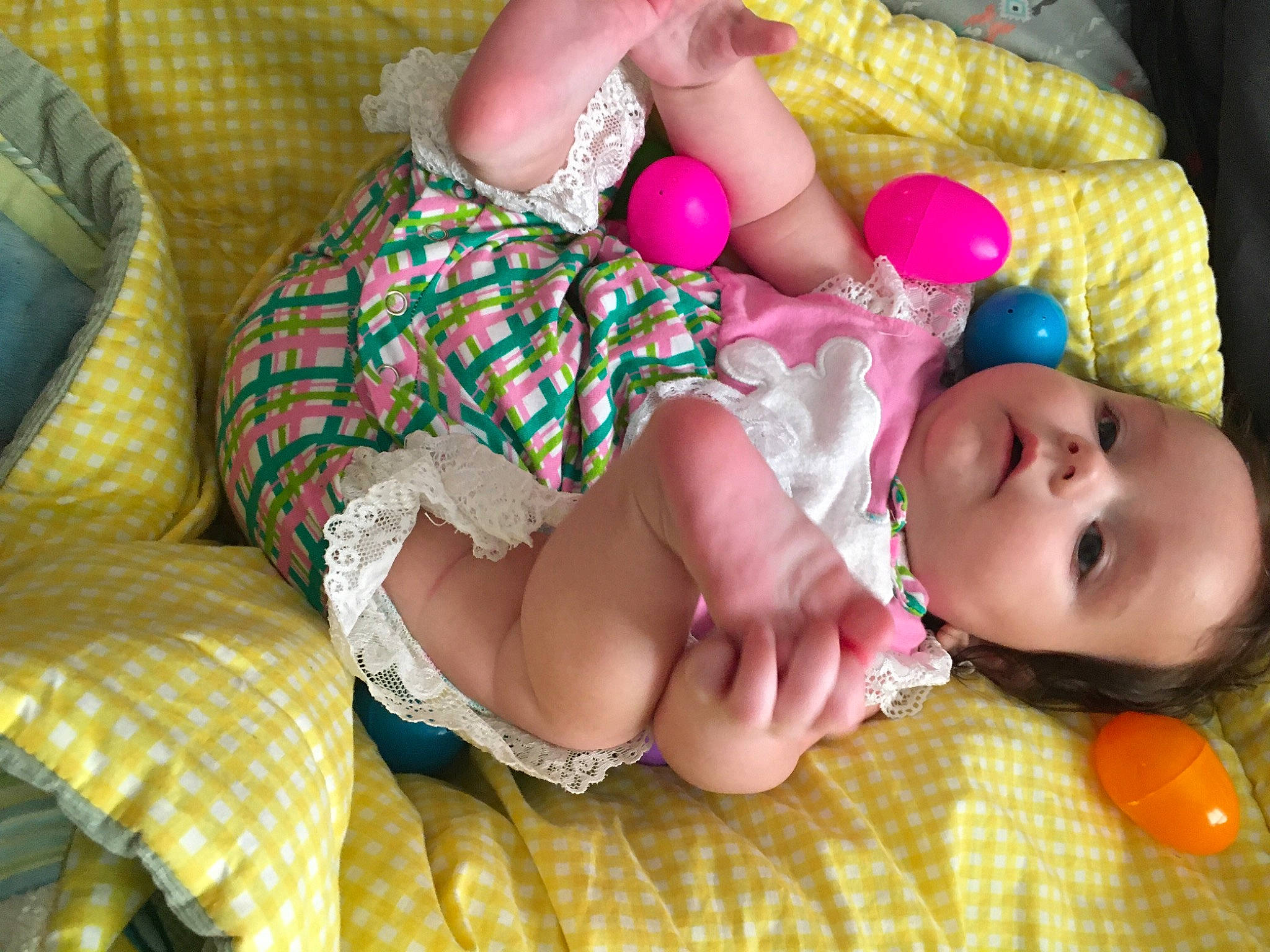 Kali joined the competition — help win amazing prizes! abdomen, baby, baby_products, baby_toddler_clothing, cheek, child, comfort, facial_expression, finger, hand, iris, linens, mouth, nail, organ, person, skin, textile, thigh, toddler