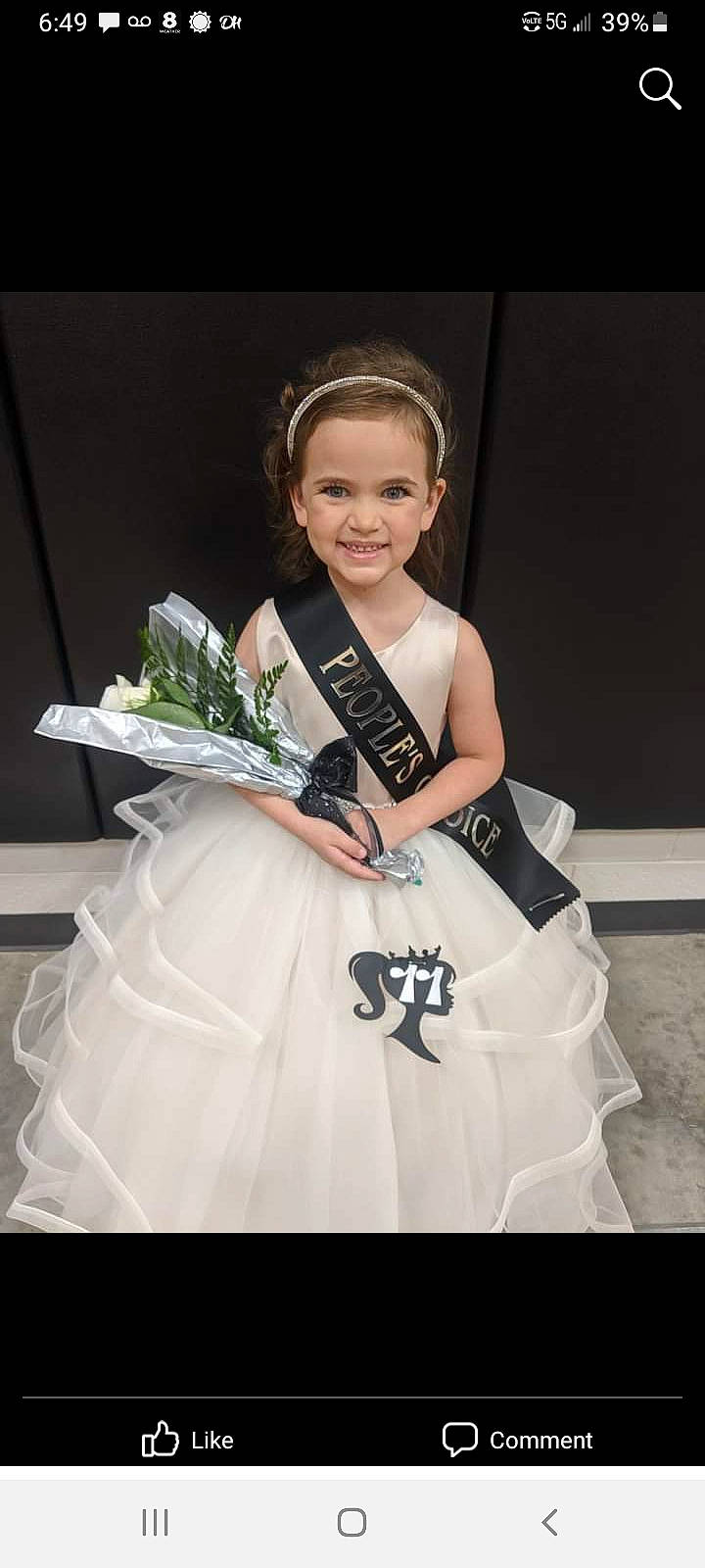 Gabrielle joined the competition — help win amazing prizes! bridal_accessory, bridal_clothing, bridal_party_dress, dress, entertainment, event, fashion_design, fashion_model, flash_photography, formal_wear, gown, hairstyle, happy, haute_couture, headpiece, jewellery, joy, person, shoulder, smile