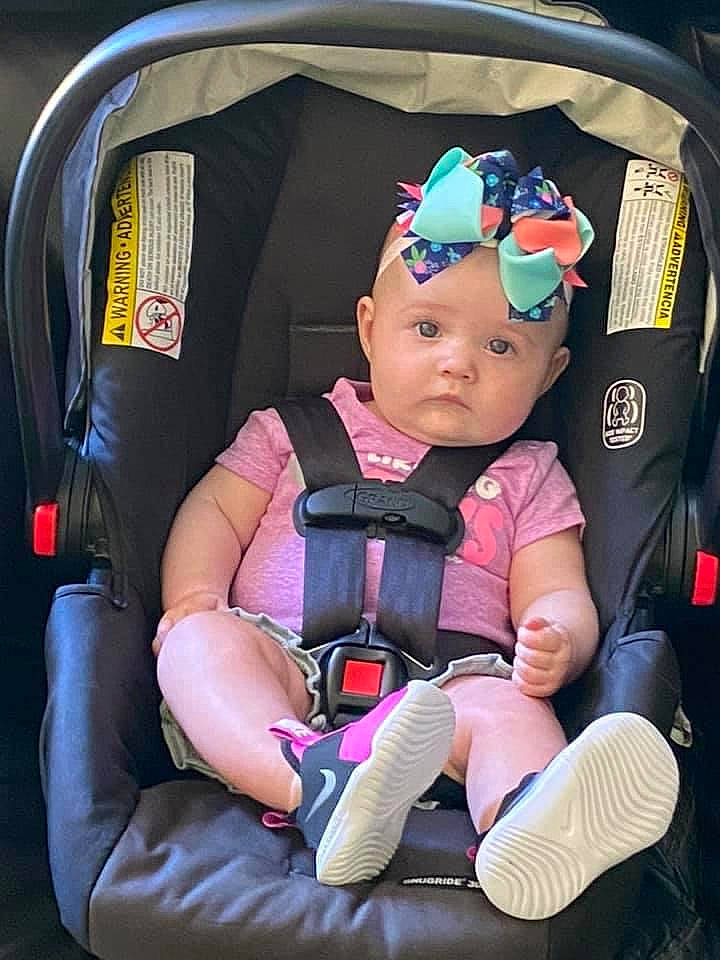 Raelynn joined the competition — help win amazing prizes! auto_part, baby, baby_carriage, baby_in_car_seat, baby_products, car_seat, car_seat_cover, child, headwear, person, product, seat_belt, sitting, toddler