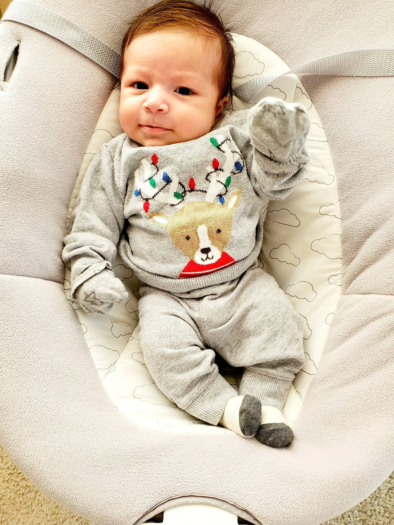 Julian joined the competition — help win amazing prizes! baby, baby_products, baby_sleeping, cheek, child, comfort, nose, person, sitting, sleeve, toddler