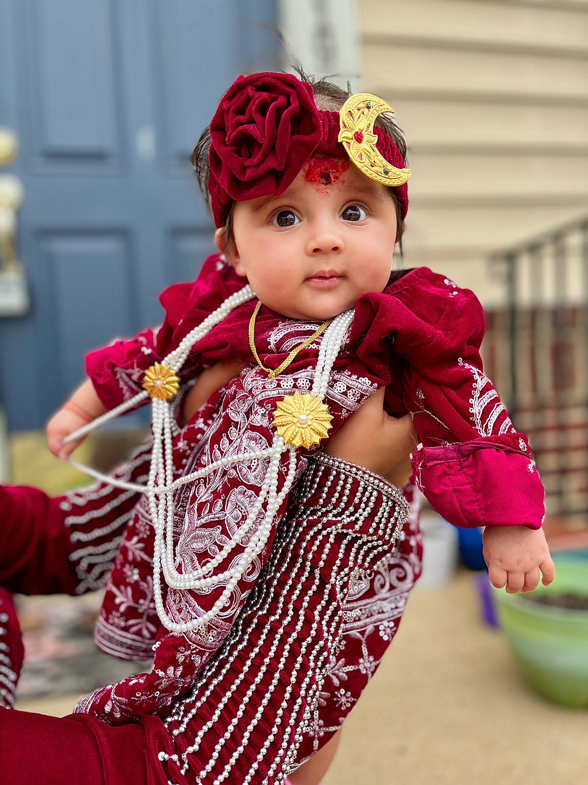 Shara joined the competition — help win amazing prizes! baby, baby_toddler_clothing, child, door, dress, event, eye, fashion_accessory, fashion_design, fun, happy, headwear, magenta, necklace, pattern, person, pink, purple, red, sleeve