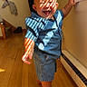 Sincere is registered to the contest to win money with this photo: baby, barefoot, blinds, child, denim, hallway, happy, home, indoor, laughing, natural_light, portrait, shirt, shorts, smiling, standing, sunlight, toddler, window, wood_floor