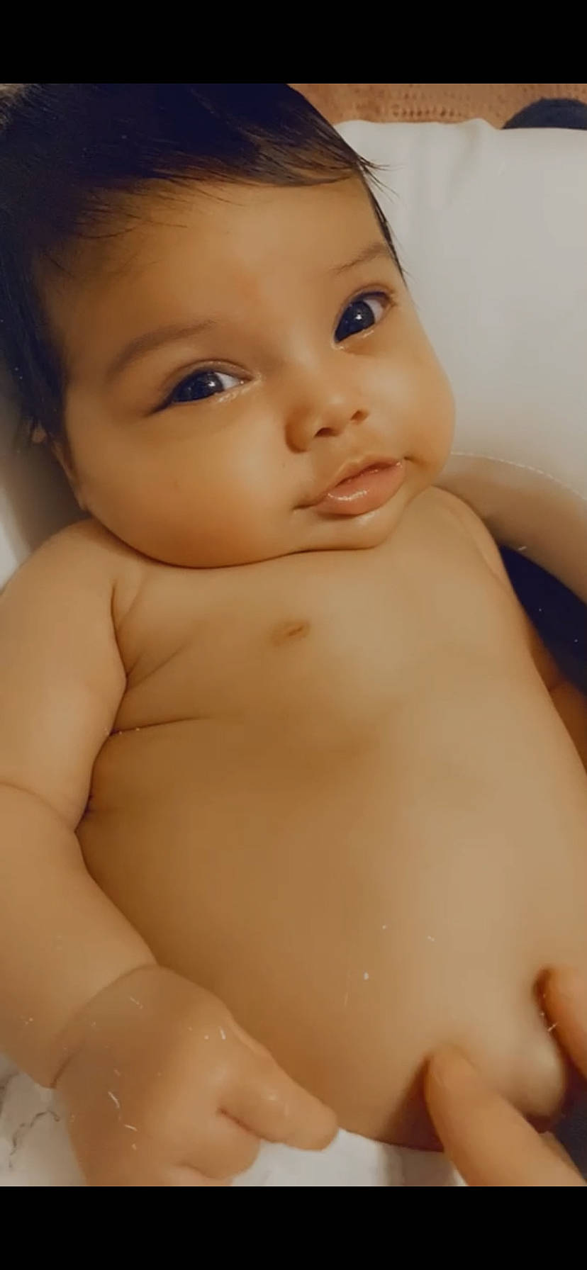 Thalia joined the competition — help win amazing prizes! baby, cheek, chest, ear, eye, eyebrow, eyelash, face, finger, forehead, gesture, head, human_body, iris, jaw, lip, nose, person, skin, stomach