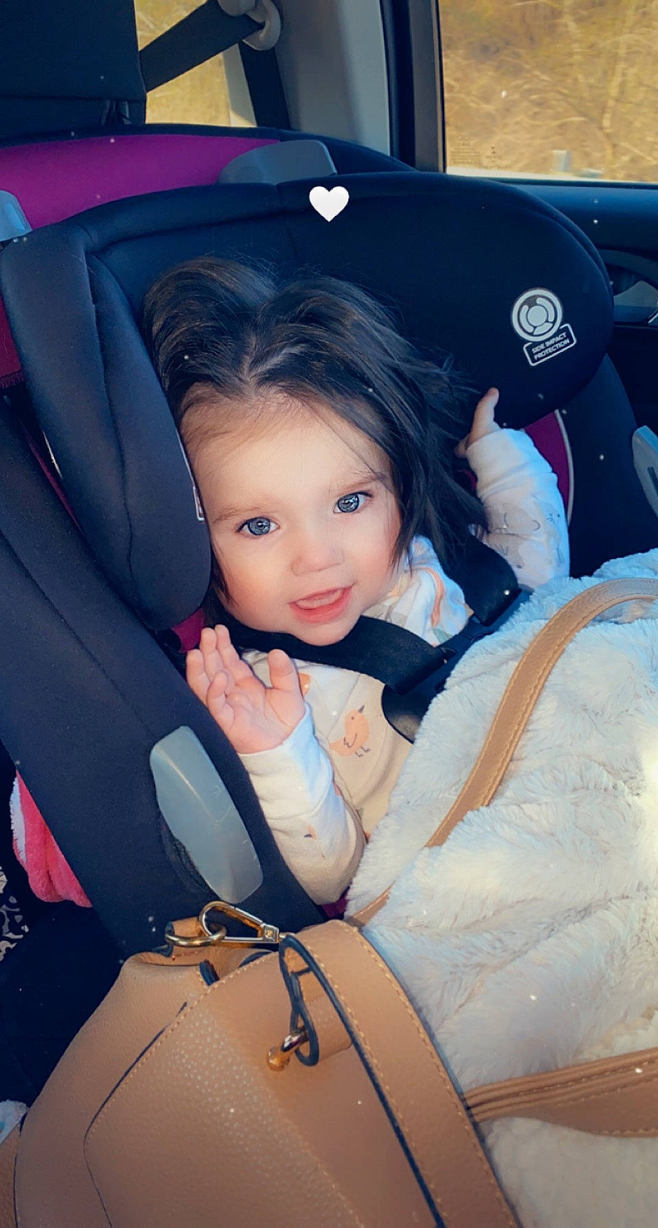 Peighton joined the competition — help win amazing prizes! auto_part, automotive_design, automotive_exterior, beauty, black_hair, car, car_seat, car_seat_cover, child, comfort, electric_blue, flash_photography, motor_vehicle, person, personal_luxury_car, smile, steering_wheel, tints_and_shades, toddler, vehicle