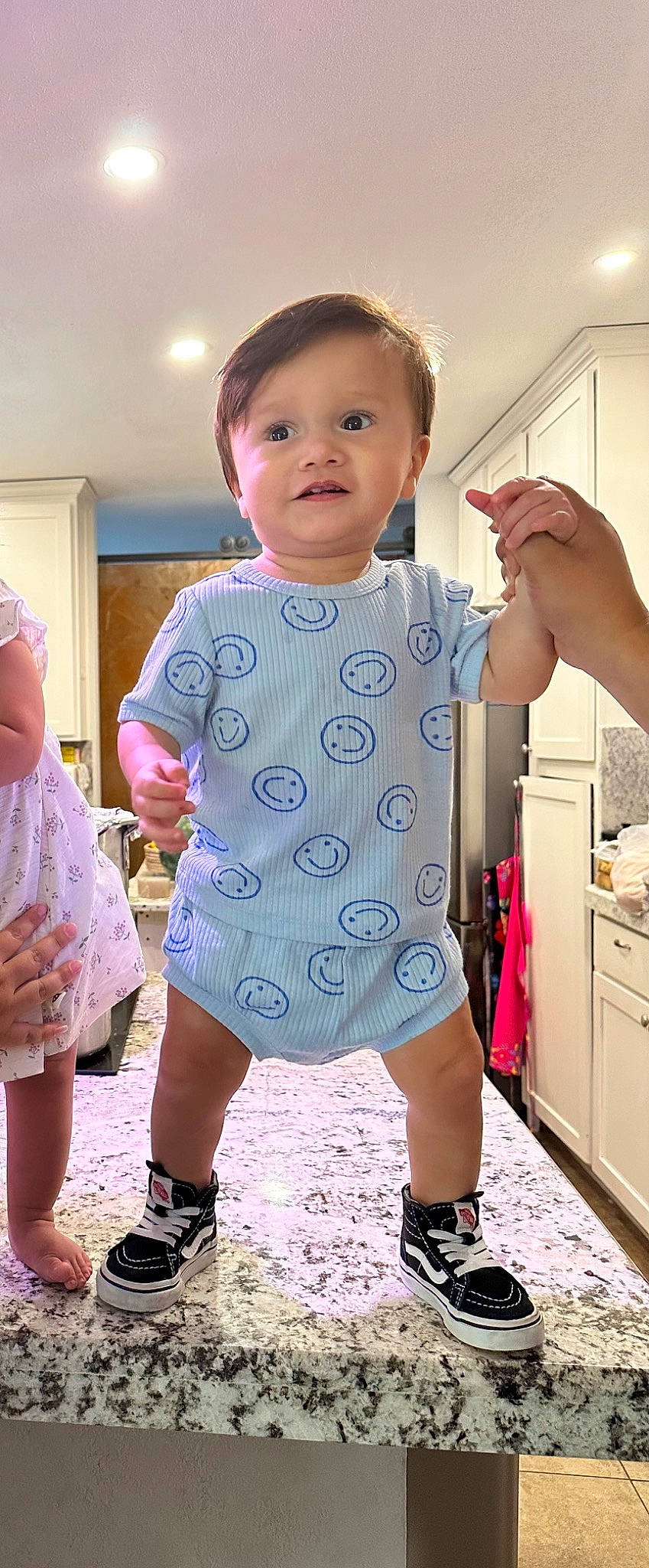 Aziel joined the competition — help win amazing prizes! baby_toddler_clothing, cabinetry, chest_of_drawers, child, drawer, fun, gesture, happy, home_appliance, joint, kitchen_appliance, person, pink, product, purple, shoulder, skin, sleeve, standing, t_shirt