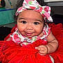 Ocean joined the competition — help win amazing prizes! baby, child, smile, headband, red_dress, curly_hair, cute, happy, indoors, portrait, closeup, person, infant, fashion, tutu, face, skin, hand, eyes, clothing