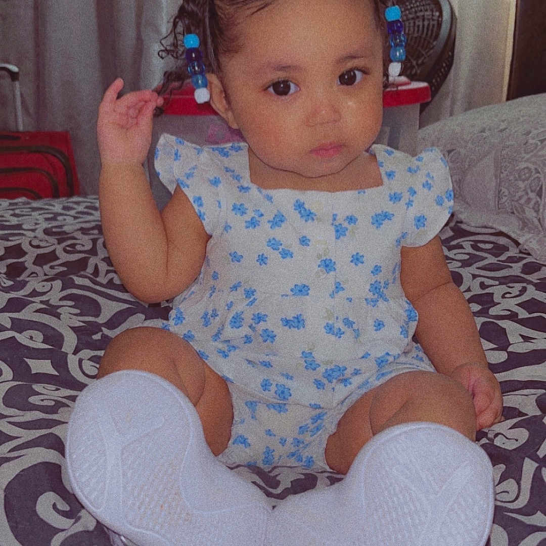 Za'Liya joined the competition — help win amazing prizes! baby, bed, bedroom, clothing, couch, cushion, face, footwear, furniture, head, homedecor, hosiery, indoors, person, photography, portrait, room, shoe, sitting, sock