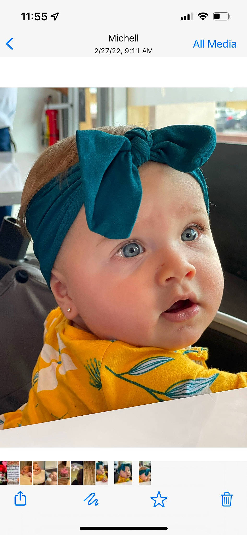 Julia is registered to the contest to win money with this photo: baby, baby_carriage, baby_products, baby_toddler_clothing, cap, cheek, child, cool, costume_hat, electric_blue, eyebrow, fashion_accessory, fun, happy, hat, head, headgear, headwear, person, personal_protective_equipment