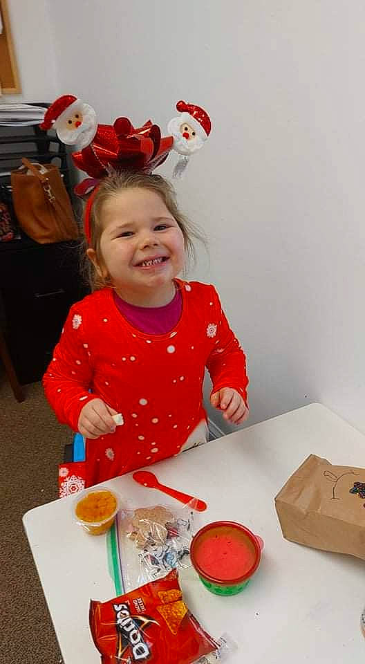 Jolene joined the competition — help win amazing prizes! baby_toddler_clothing, baking, chair, child, comfort_food, cooking, cuisine, dish, event, food, happy, joy, orange, person, plate, red, sharing, smile, sweetness, table