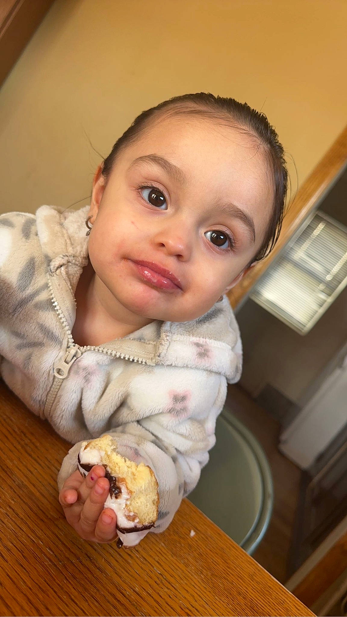 Ximena joined the competition — help win amazing prizes! baby, baby_toddler_clothing, cheek, child, comfort_food, cuisine, dish, eating, eyelash, iris, junk_food, lip, mouth, nail, nose, person, sitting, skin, sweetness, thumb