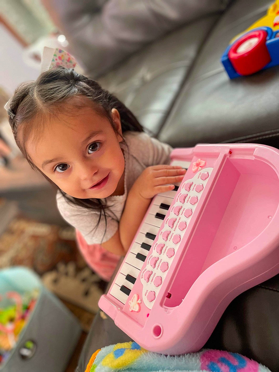 Ximena joined the competition — help win amazing prizes! audio_equipment, beauty, carmine, child, electronic_instrument, fun, gadget, happy, home_appliance, input_device, leisure, magenta, office_equipment, office_supplies, person, photograph, pink, sitting, skin, snapshot