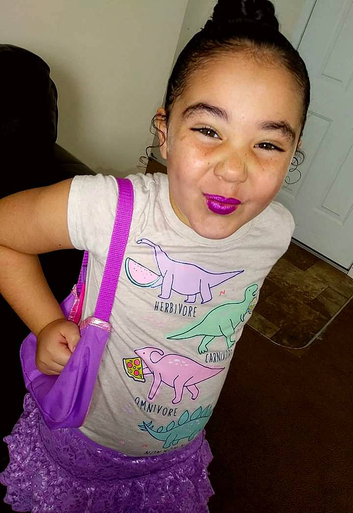 Aleena joined the competition — help win amazing prizes! arm, black_hair, cheek, child, face, forehead, fun, happy, head, long_hair, neck, person, pink, purple, skin, smile, sportswear, t_shirt, toddler