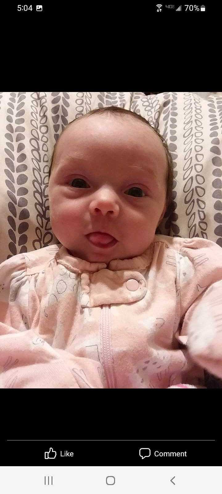 Savannah Lynn is registered to the contest to win money with this photo: baby, baby_toddler_clothing, cheek, chin, dress, eye, eyebrow, eyelash, facial_expression, forehead, gesture, human_body, iris, lip, mouth, nose, person, pink, skin, sleeve