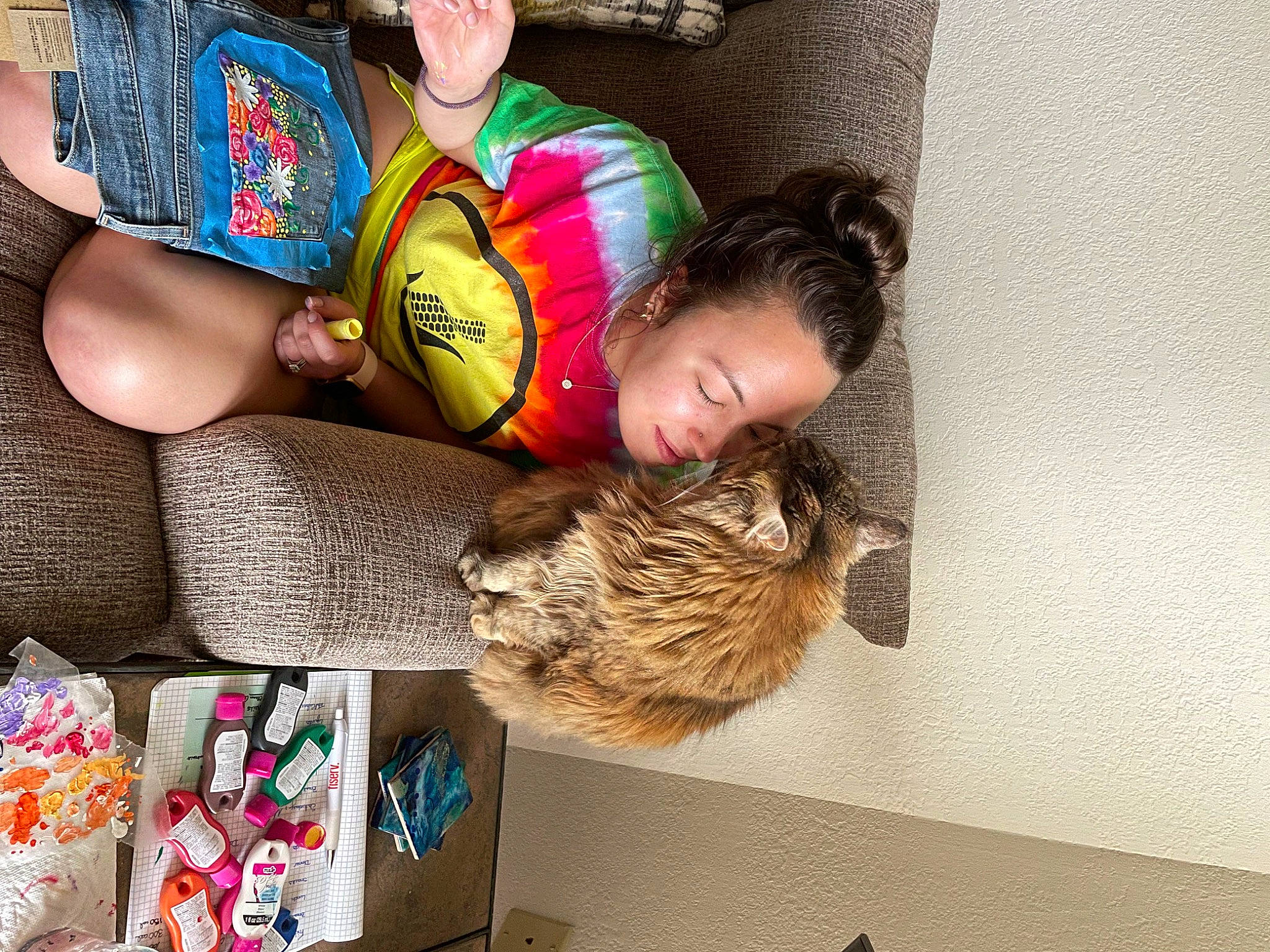 Rosalie joined the competition — help win amazing prizes! child, fashion_accessory, felidae, fun, fur, happy, human_leg, leisure, nail, play, room, sitting, textile, thigh, tree, vacation, wood, wrist