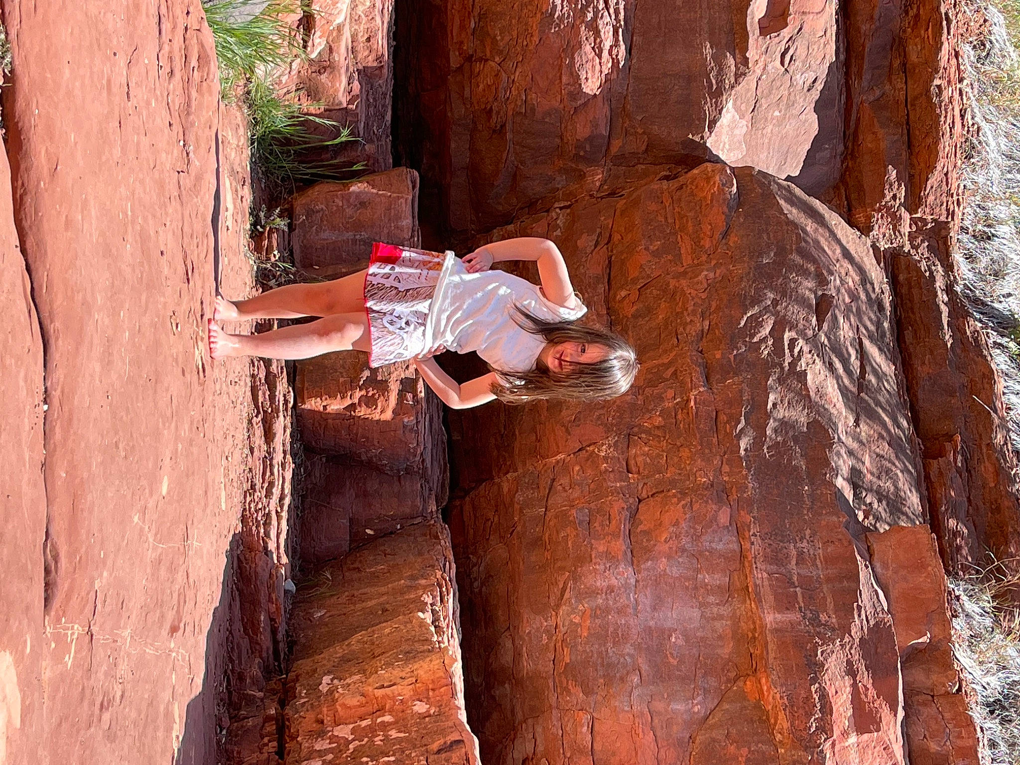 Brooklyn is registered to the contest to win money with this photo: bedrock, climbing, escarpment, fault, formation, fun, geology, landscape, leisure, outcrop, person, plant, recreation, rock, soil, sport_climbing, tree, trunk, wall, wood