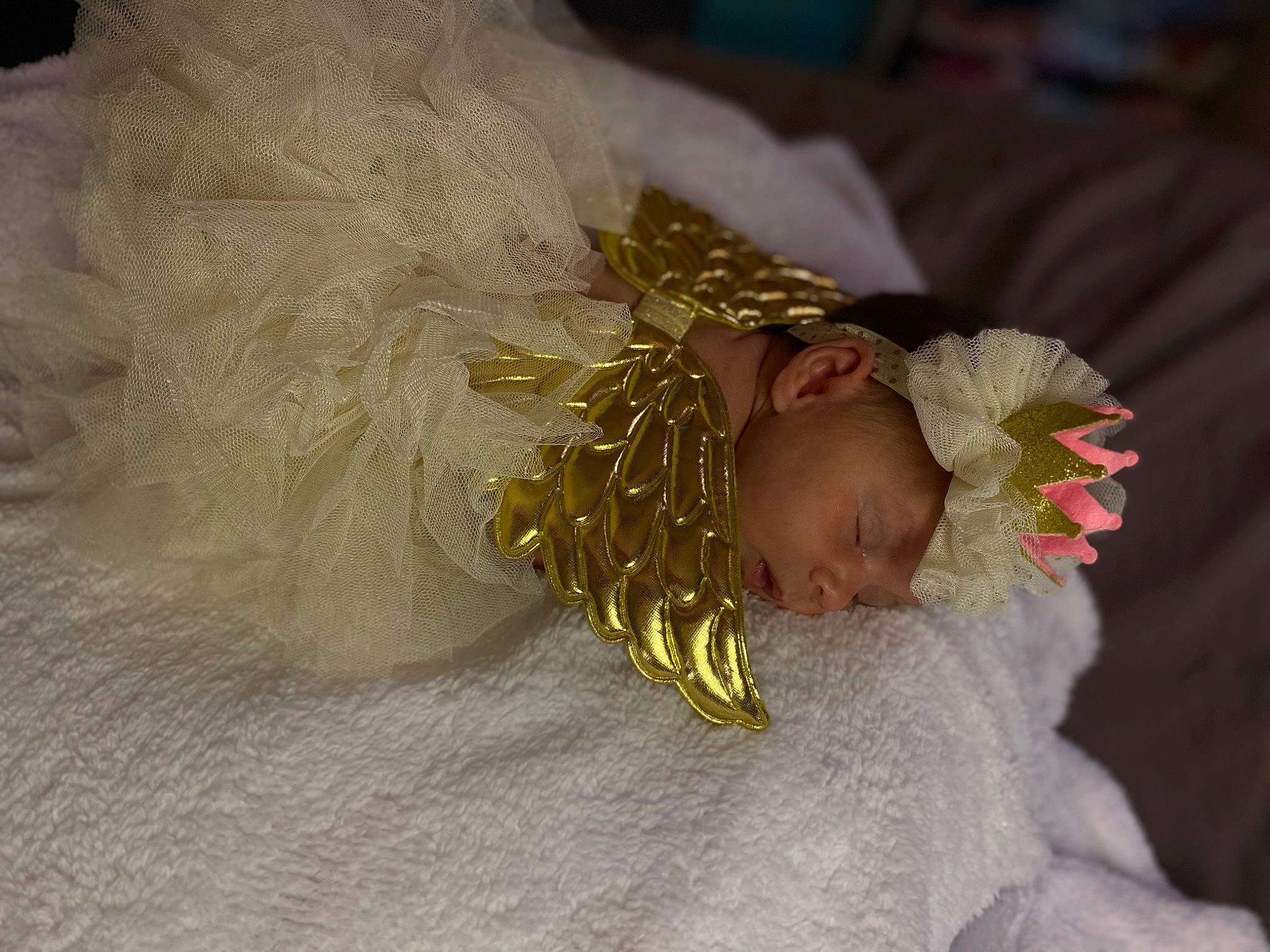 Nevaeh joined the competition — help win amazing prizes! angel, baby, baby_toddler_clothing, bridal_accessory, child, comfort, costume, costume_hat, cut_flowers, dress, event, fashion_accessory, hair_accessory, headgear, headpiece, linens, person, petal, toddler, tradition