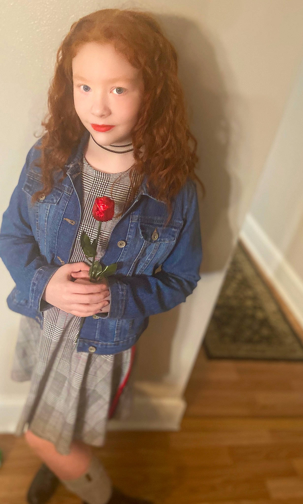 Karissa joined the competition — help win amazing prizes! child, child_model, denim, jacket, jeans, lip, long_hair, outerwear, person, textile, toddler