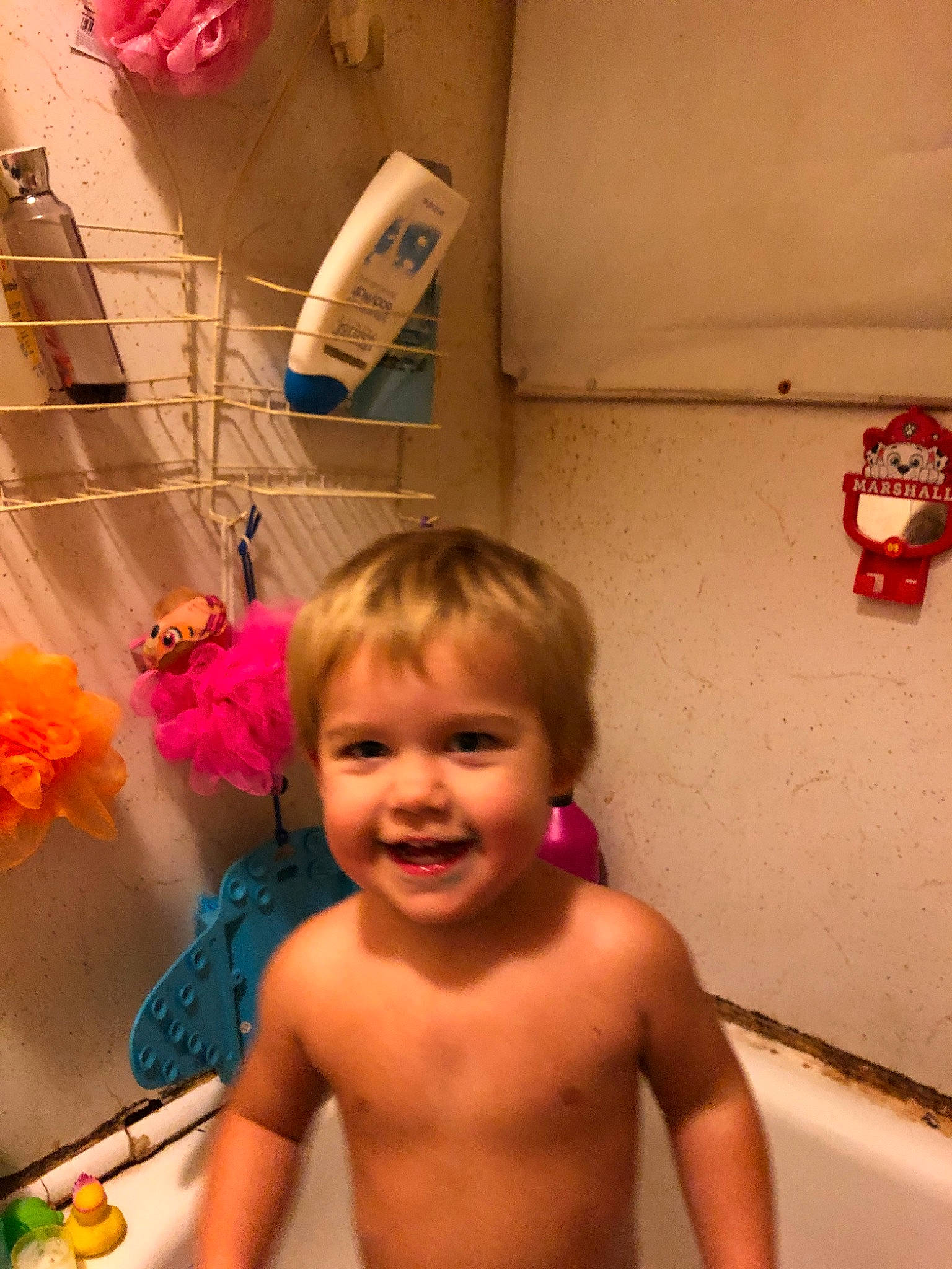 Dannie is registered to the contest to win money with this photo: abdomen, bathing, cheek, child, fun, joy, mouth, person, photography, room, smile, toddler, trunk