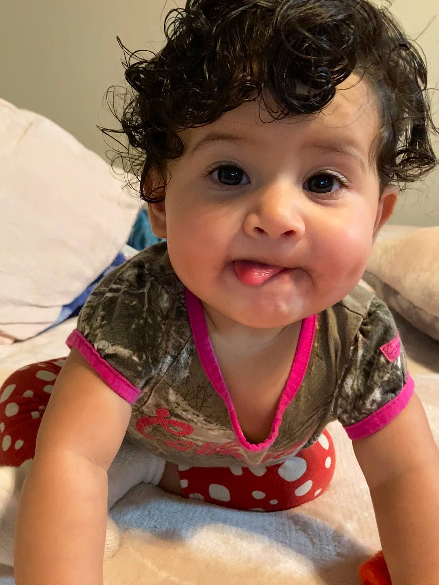 Joy is registered to the contest to win money with this photo: baby_toddler_clothing, cheek, chin, dress, eye, eyebrow, eyelash, facial_expression, hair, happy, iris, lip, mouth, neck, nose, person, skin, sleeve, smile, t_shirt