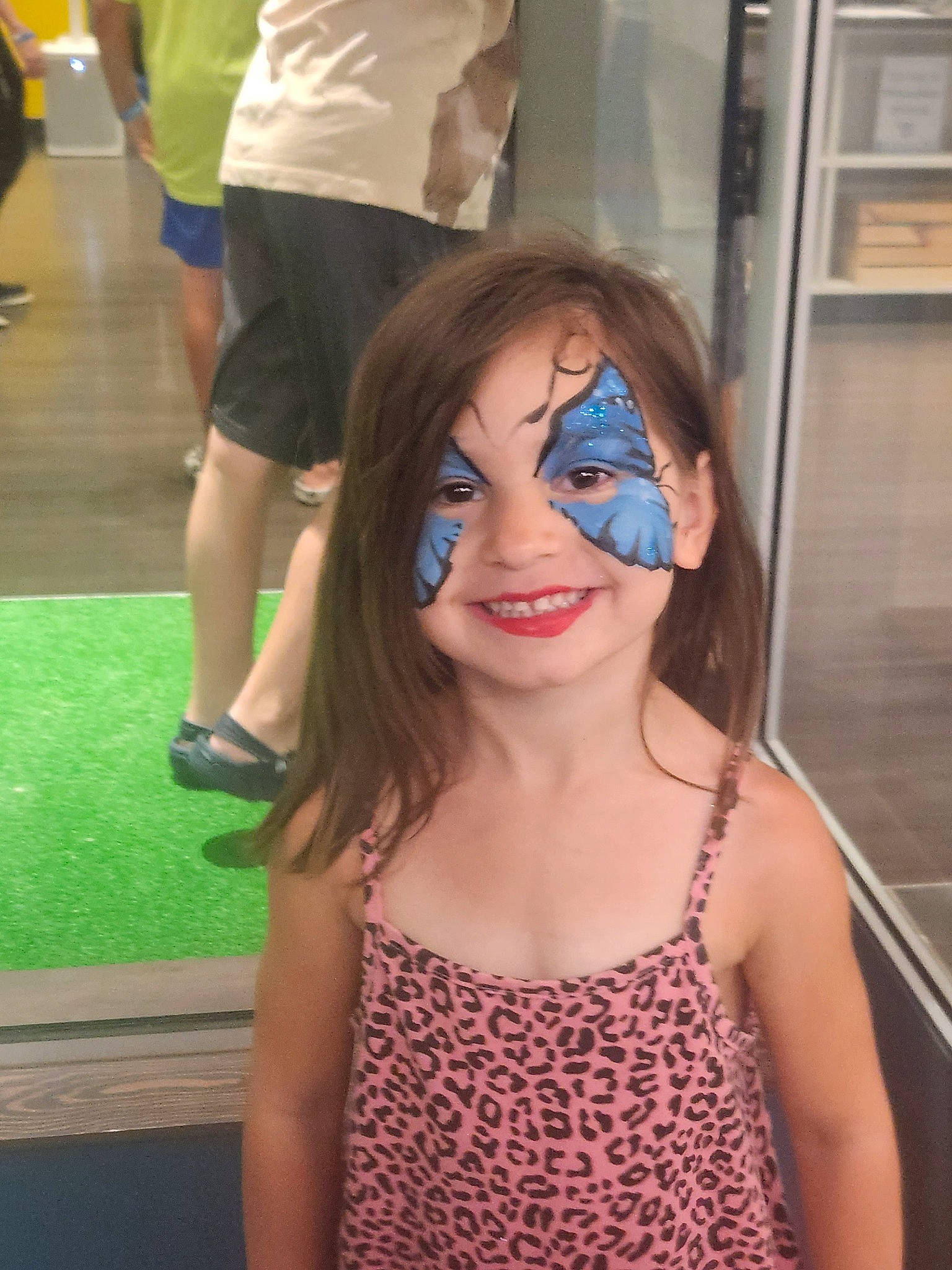 Lyla is registered to the contest to win money with this photo: arm, bangs, black_hair, chest, electric_blue, event, eyelash, eyewear, fashion_design, fun, happy, joint, joy, long_hair, makeover, mouth, person, shorts, shoulder, smile