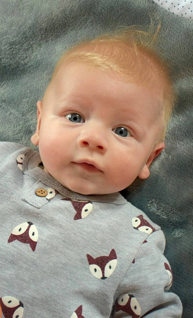 Basile participe au concours pour gagner de l'argent avec cette photo : baby, baby_toddler_clothing, cheek, child, chin, collar, dress_shirt, eye, eyebrow, face, happy, head, iris, lip, nose, pattern, person, skin, sleeve, toddler