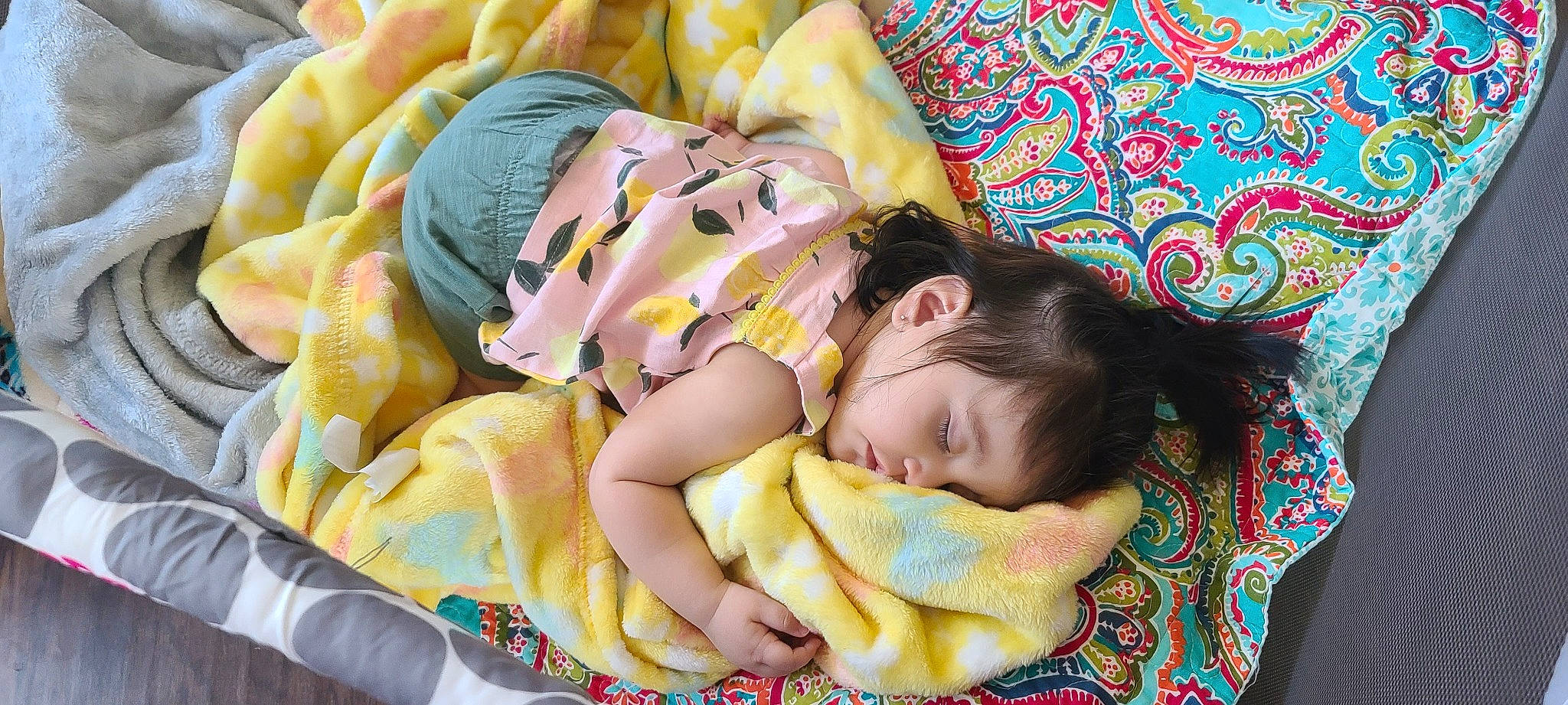 Angela joined the competition — help win amazing prizes! baby, baby_products, baby_sleeping, baby_toddler_clothing, bedding, bedtime, cheek, child, comfort, eye, grass, green, happy, head, linens, nap, pattern, person, textile, toddler