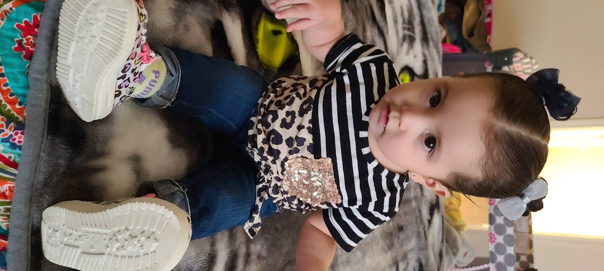 Angela joined the competition — help win amazing prizes! baby, cool, event, eye, face, fashion_accessory, fun, happy, head, jewellery, leisure, organ, pattern, person, photograph, sitting, street_fashion, textile, thigh, toddler