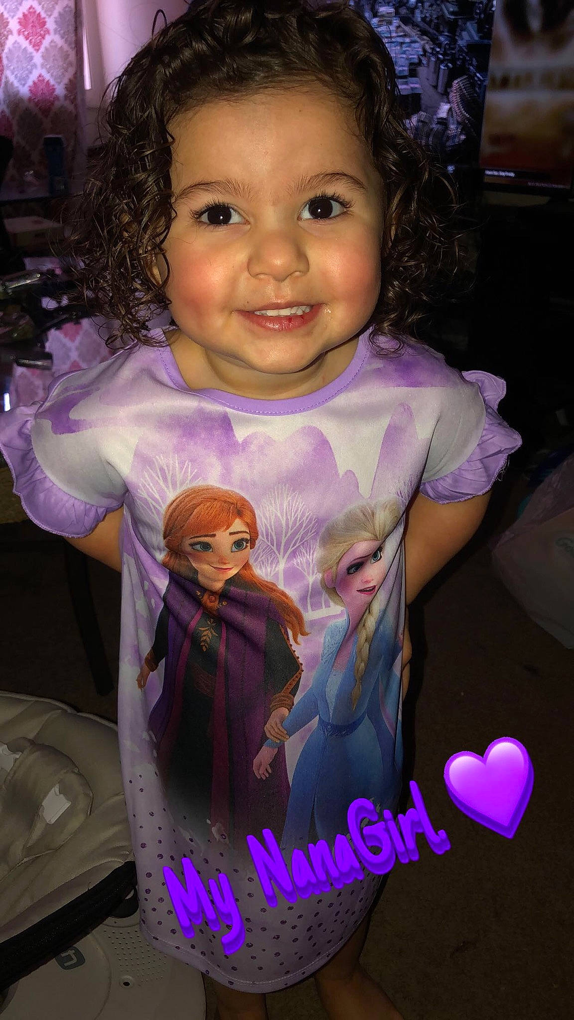 Giannalise joined the competition — help win amazing prizes! child, face, joy, person, purple, smile, toddler, violet