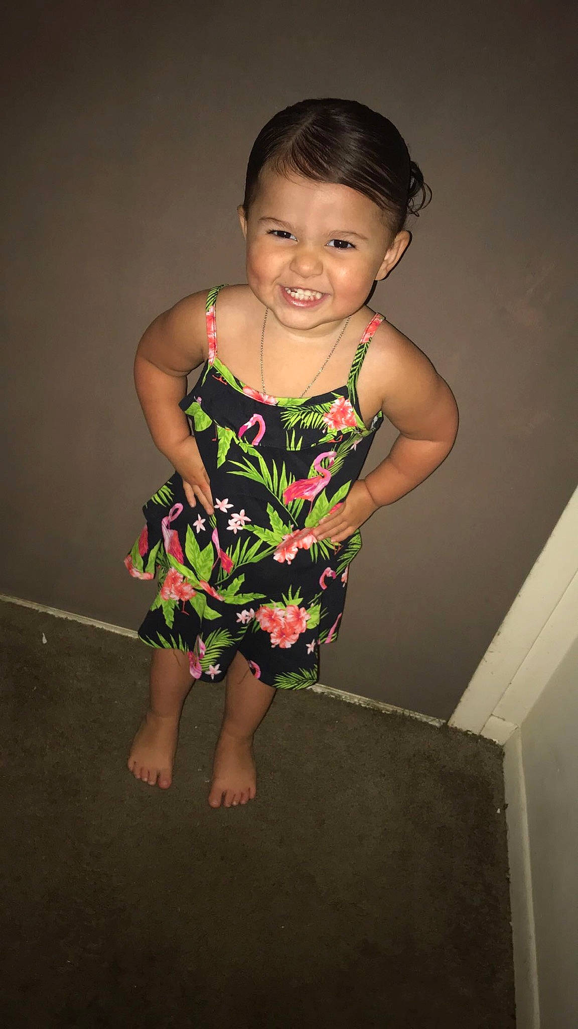 Giannalise joined the competition — help win amazing prizes! arm, child, flower, fun, joy, leg, person, plant, smile, toddler