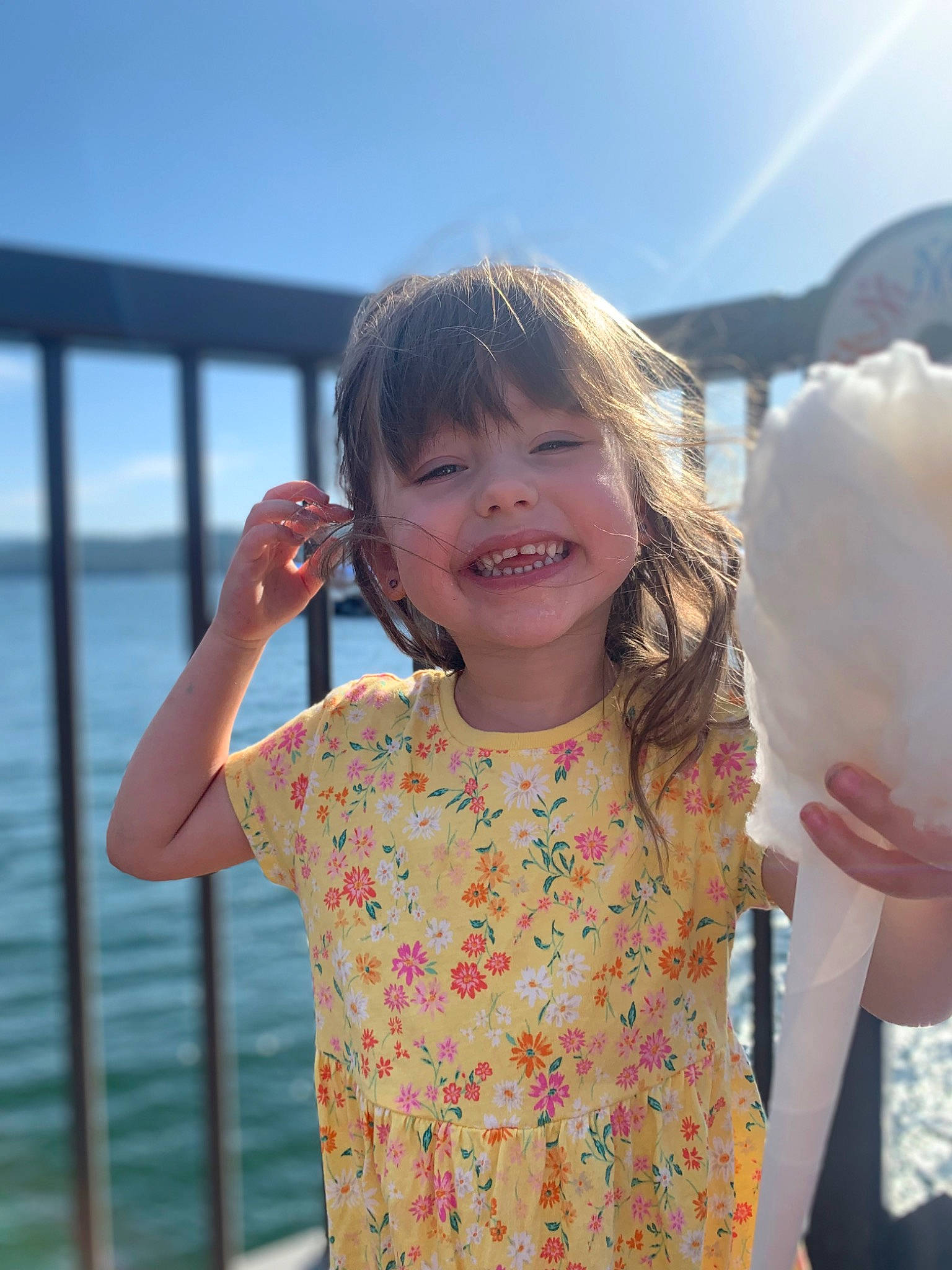 Penelope joined the competition — help win amazing prizes! beauty, child, facial_expression, fun, gesture, hair, hairstyle, happy, joy, lake, leisure, people_in_nature, person, skin, sky, sleeve, smile, summer, t_shirt, toddler