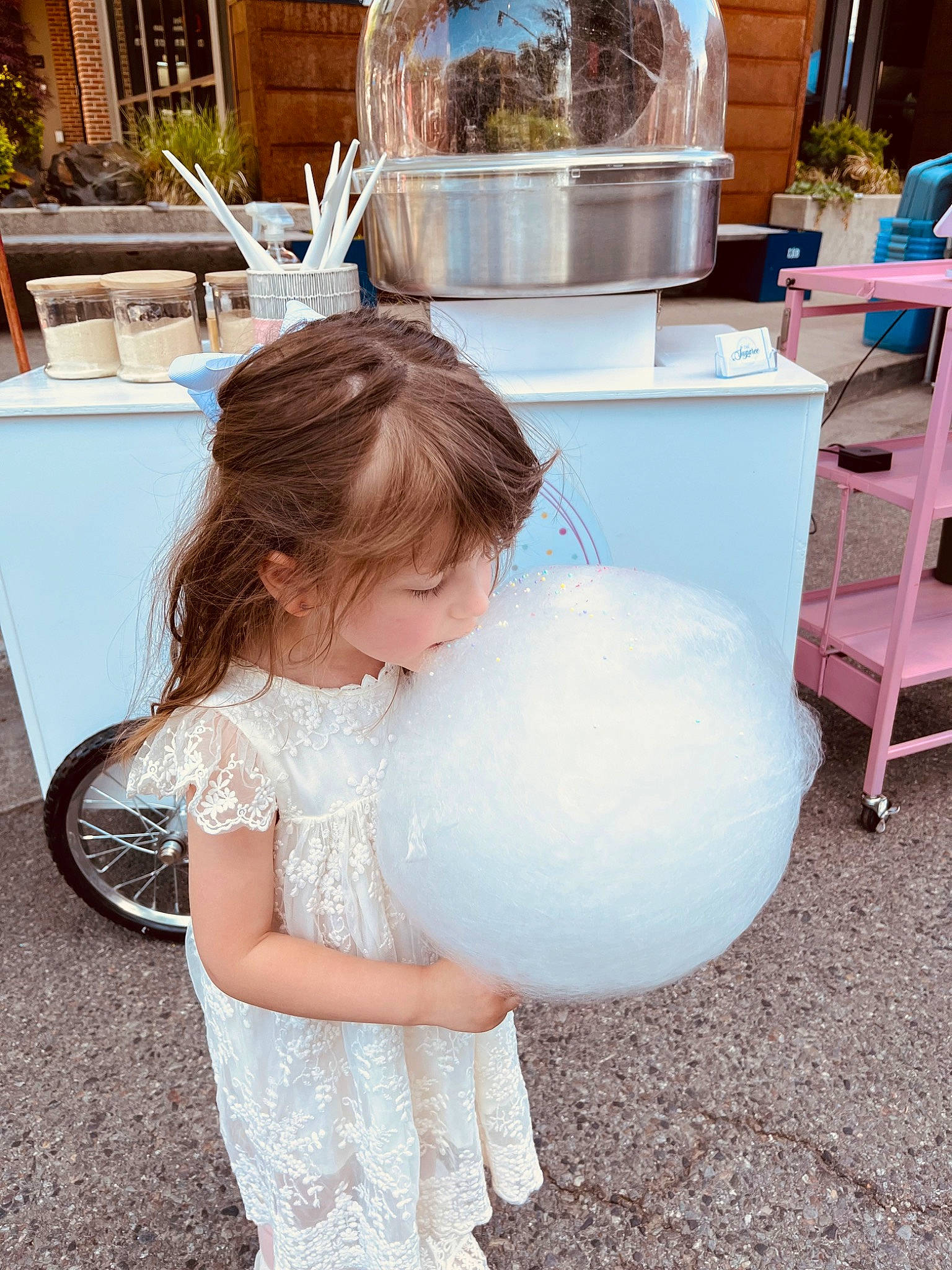 Penelope joined the competition — help win amazing prizes! balloon, beauty, bridal_clothing, chair, child, dress, event, flooring, formal_wear, fun, happy, leisure, party_supply, person, pink, plant, tire, toddler, vacation, wedding_dress