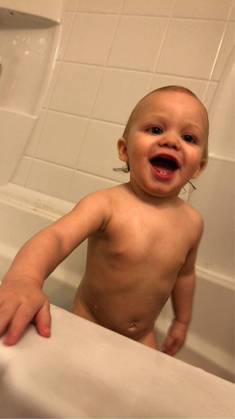 Atlas joined the competition — help win amazing prizes! baby, baby_bathing, barechested, bathing, bathroom, bathtub, cheek, chest, chin, eyebrow, finger, fun, jaw, lip, mouth, nose, person, skin, smile, thumb