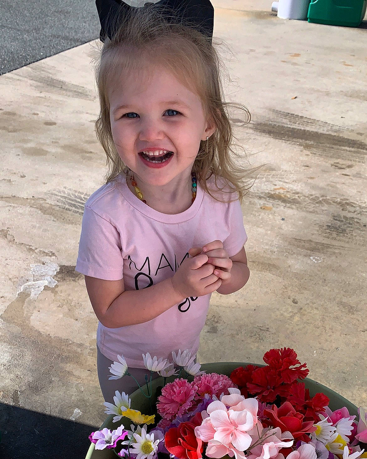 Kendalynn joined the competition — help win amazing prizes! beauty, bouquet, child, flower, flower_arranging, fun, grass, happy, head, iris, joy, organ, person, petal, photograph, pink, plant, rose, smile, summer