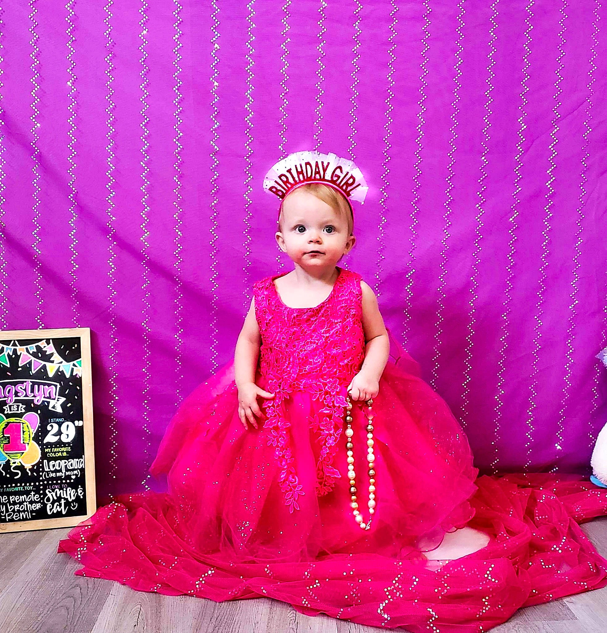 Kingstyn joined the competition — help win amazing prizes! baby_toddler_clothing, child_model, costume, costume_accessory, day_dress, doll, dress, embellishment, fashion_accessory, hair_accessory, headband, headgear, headpiece, lavender, magenta, one_piece_garment, peach, person, pink, purple