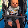 Raphaël a rejoint le concours — aidez-le/la à gagner de superbes lots ! toddler, child, stroller, baby, clothing, sock, footwear, toy, seat, outdoor, sunlight, expression, curly_hair, casual_wear, blue_floor, comfort, portrait, person, daylight, playful