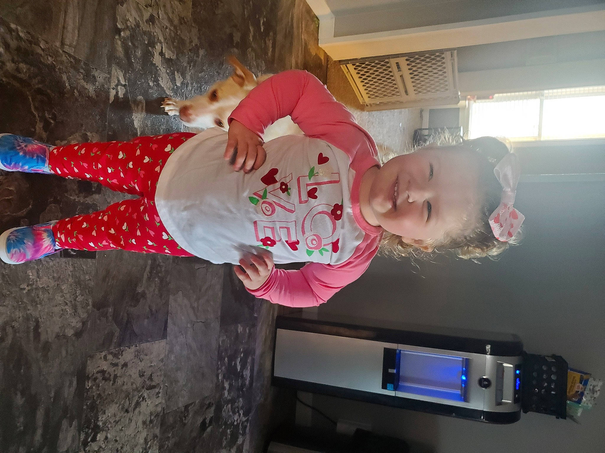 Hazley joined the competition — help win amazing prizes! baby, baby_toddler_clothing, child, display_device, fun, gadget, joy, machine, magenta, person, room, toddler, window