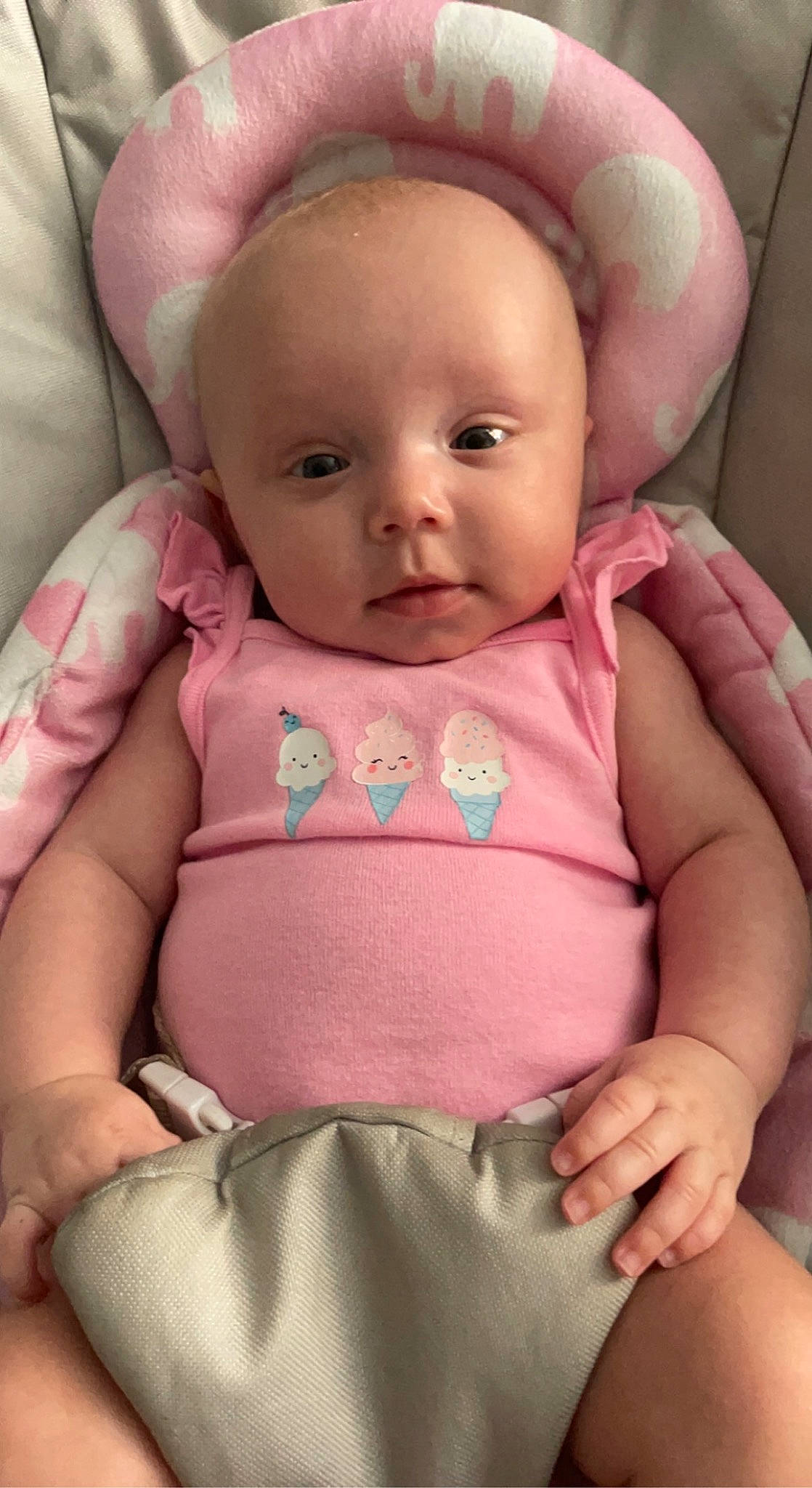 Kensleigh is registered to the contest to win money with this photo: baby, baby_toddler_clothing, cheek, chin, comfort, eye, eyebrow, face, finger, hand, head, iris, lip, mouth, neck, nose, person, product, skin, sleeve