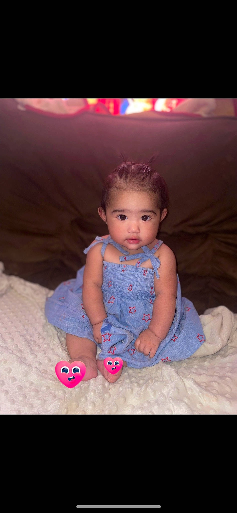 Martha joined the competition — help win amazing prizes! baby, baby_toddler_clothing, cheek, child, comfort, electric_blue, eye, finger, flash_photography, fun, happy, head, iris, magenta, person, pink, purple, sitting, skin, sleeve