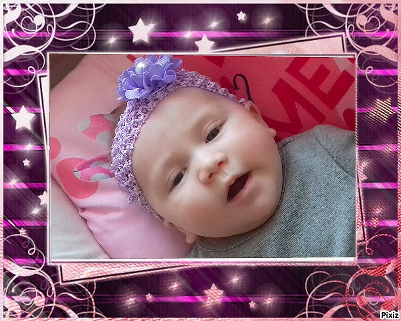 Sandy participe au concours pour gagner de l'argent avec cette photo : cheek, child, ear, fashion_accessory, girl, hair_accessory, headband, headpiece, infant, lavender, lilac, magenta, person, photomontage, pink, product, purple, smile, toddler, violet