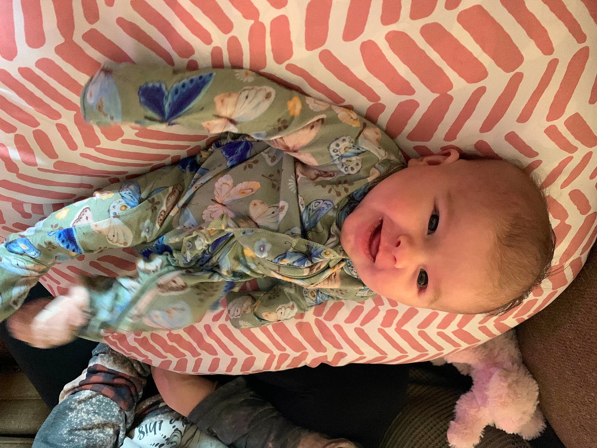 Harper is registered to the contest to win money with this photo: baby, baby_products, baby_toddler_clothing, camouflage, cheek, child, comfort, head, linens, military_camouflage, military_person, military_uniform, nap, pattern, person, sitting, skin, sleeve, textile, toddler