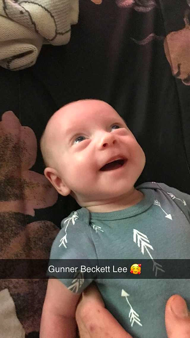 Gunner joined the competition — help win amazing prizes! baby, baby_toddler_clothing, cheek, child, eyebrow, finger, flash_photography, fun, gesture, happy, iris, lip, mouth, nose, person, product, skin, sleeve, smile, t_shirt