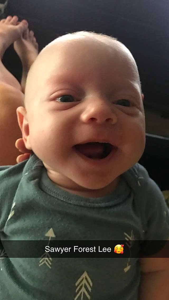 Sawyer joined the competition — help win amazing prizes! baby, baby_toddler_clothing, cheek, chin, cool, eyebrow, flash_photography, forehead, fun, gesture, happy, iris, lip, mouth, nose, person, skin, sleeve, smile, t_shirt