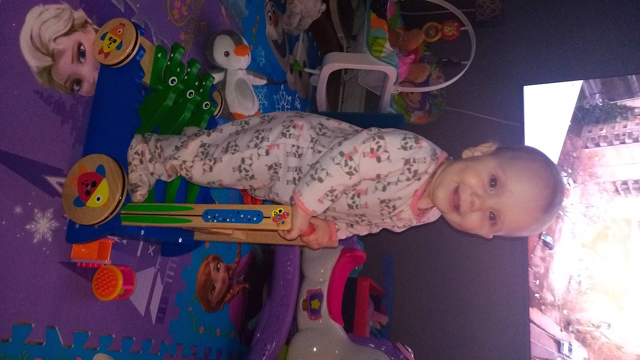 Lyvïa a rejoint le concours — aidez-le/la à gagner de superbes lots ! baby, baby_products, baby_toddler_clothing, baby_toys, child, fictional_character, joy, nightwear, person, pink, plastic, play, toddler, toy, violet