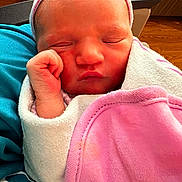 Serenity joined the competition — help win amazing prizes! newborn, baby, blanket, pink, sleeping, infant, headwear, hand, face, cozy, resting, wrapped, person, indoors, soft, skin, cute, peaceful, small, child