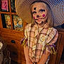 child, clothing, computerhardware, costume, electronics, face, female, festival, furniture, girl, halloween, hardware, hat, head, mouse, person, photography, portrait, sunhat, wood
