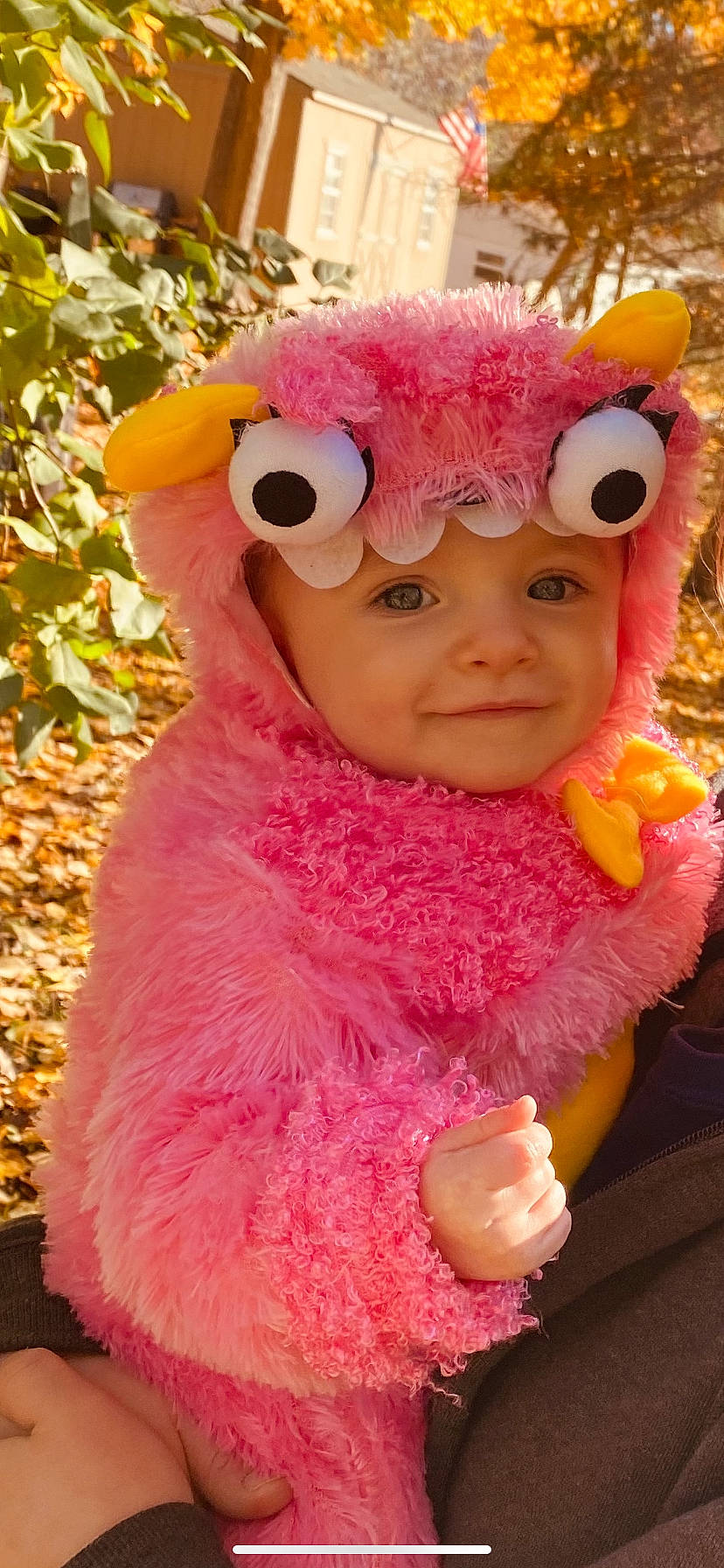 Gracelyn is registered to the contest to win money with this photo: baby, baby_toddler_clothing, child_model, cool, costume_accessory, fur, headwear, joy, magenta, orange, peach, person, pink